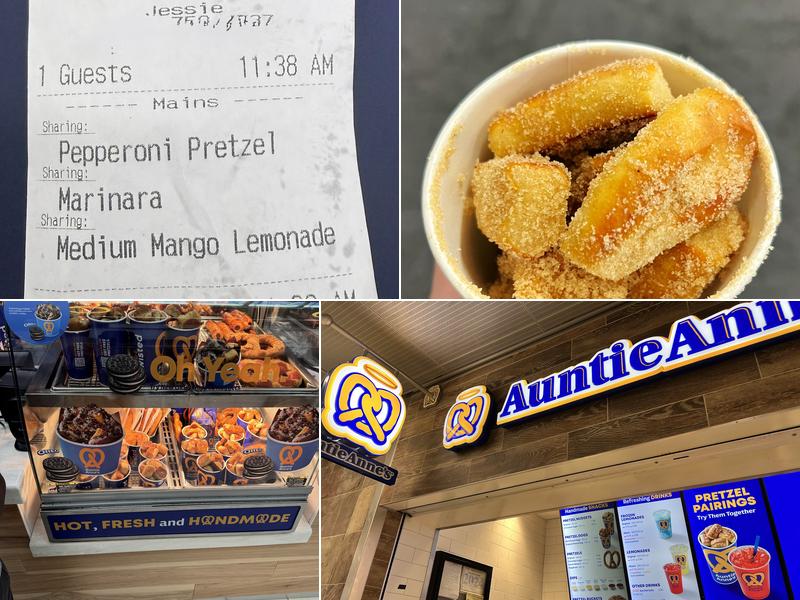 Auntie Anne's pretzel Menu