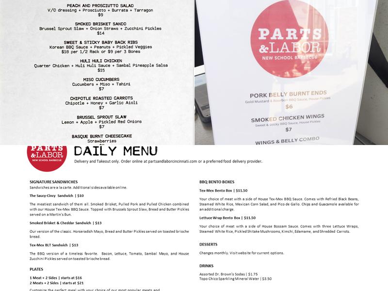 Incubator Kitchen Collective Menu