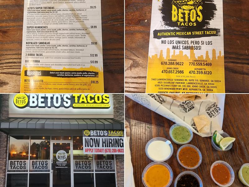 Beto's Tacos - Sugarloaf Menu