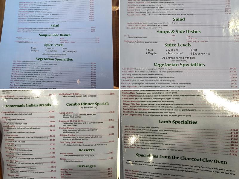 Jot India Restaurant Newport Menu