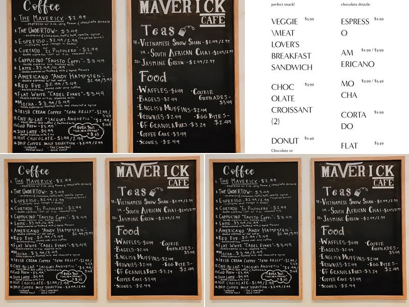 Maverick Cafe Menu