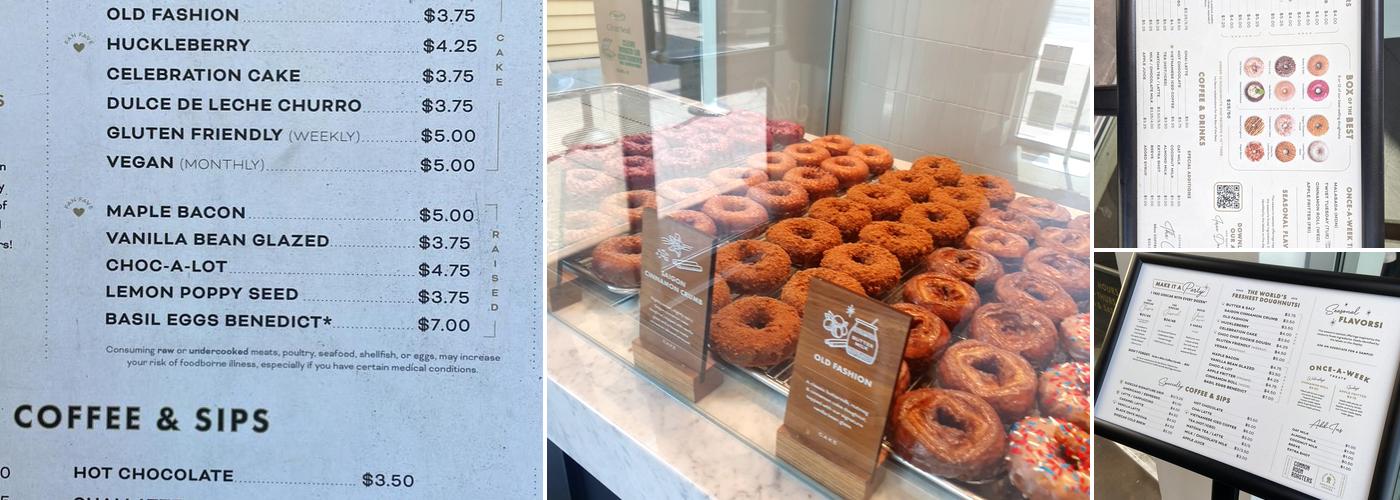 Sidecar Doughnuts & Coffee Menu