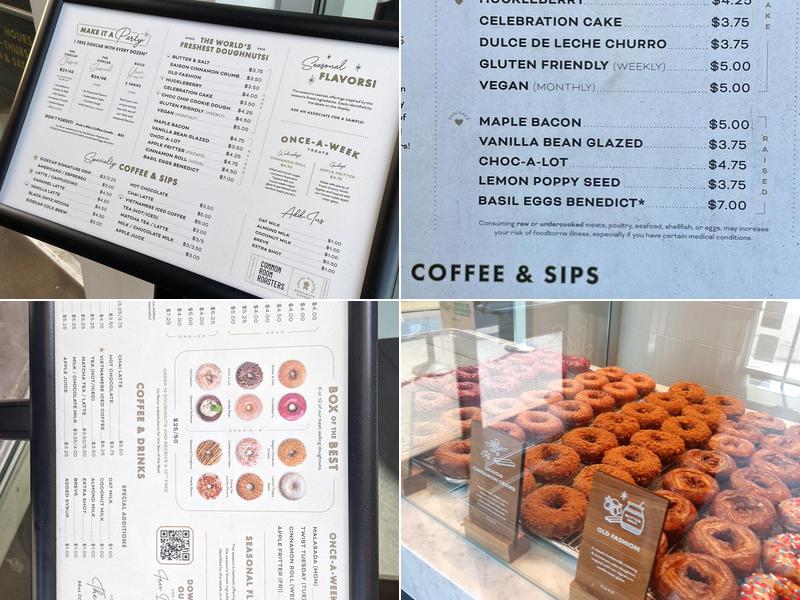 Sidecar Doughnuts & Coffee Menu