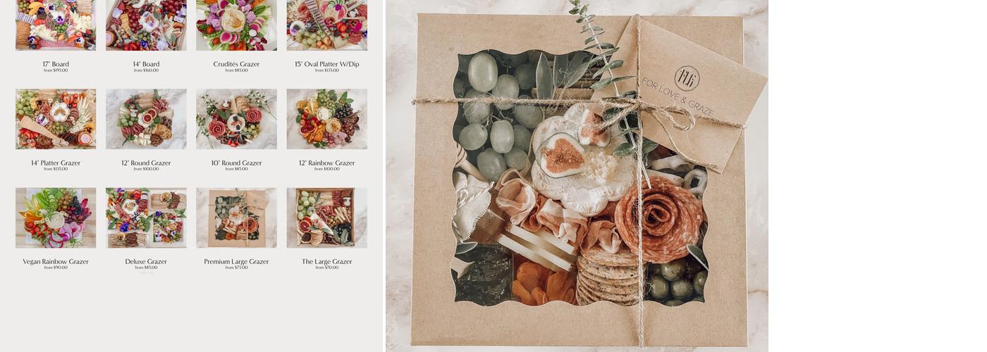 For Love & Graze Menu