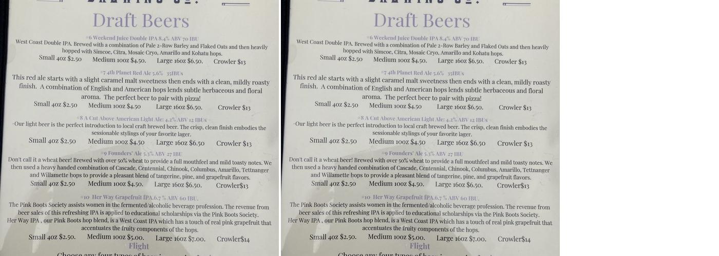 Rock Solid Brewing Menu