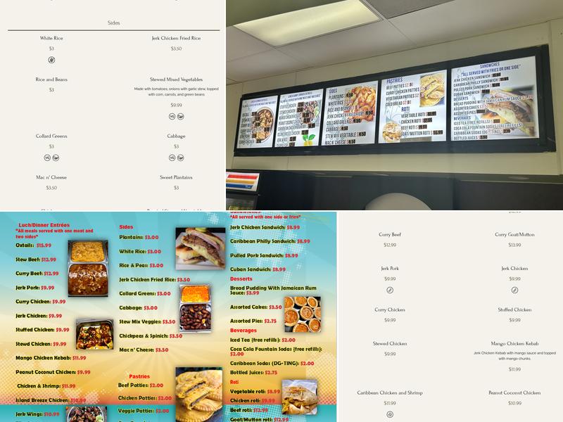 M&J Caribbean Cuisine Menu