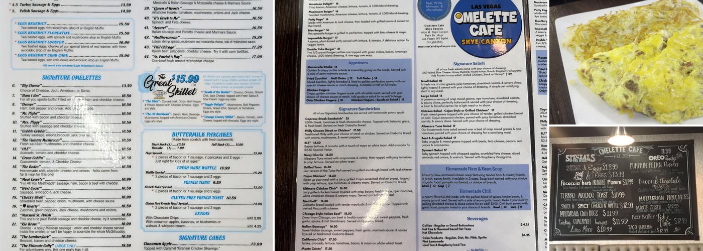 Omelette Cafe Skye Canyon Menu