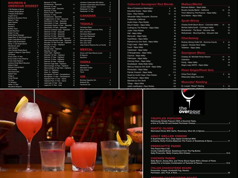 The Overpour Menu