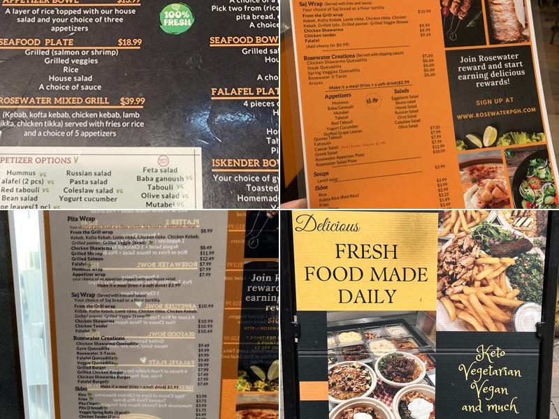 Rosewater Middle Eastern Grill ماء ورد Menu