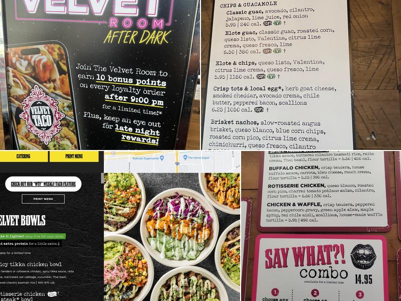 Velvet Taco Menu
