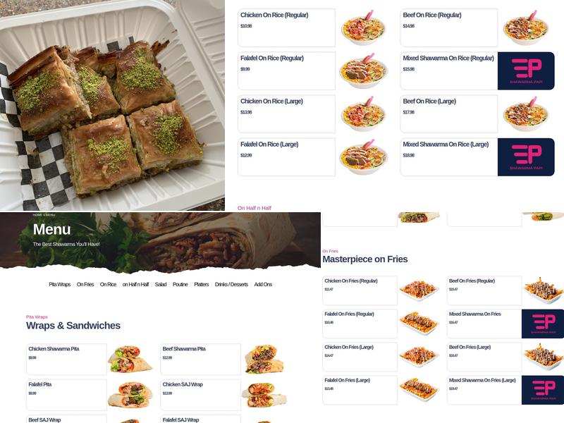 Shawarma PAPI🥇 Menu