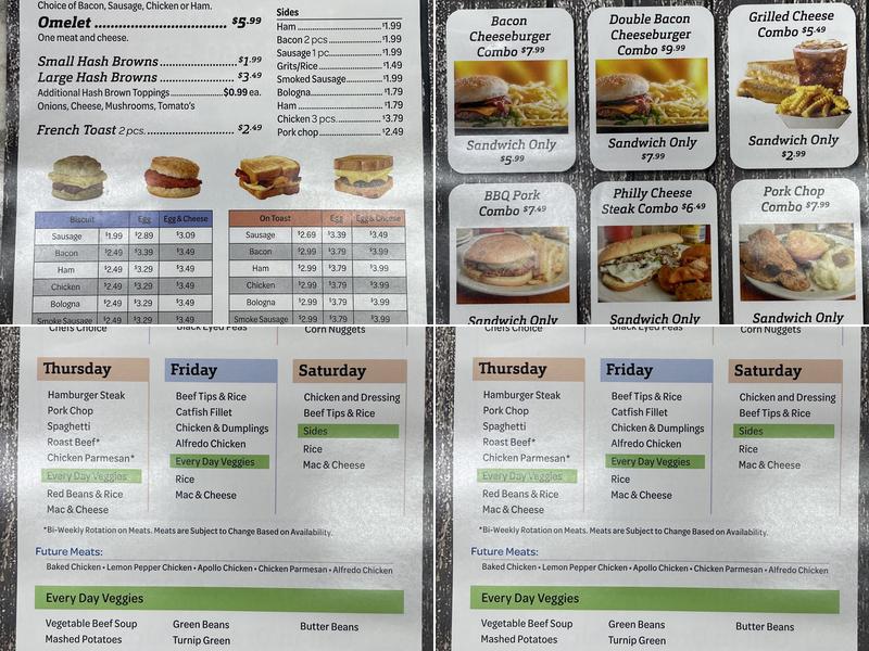 Mama's Country Cooking Menu