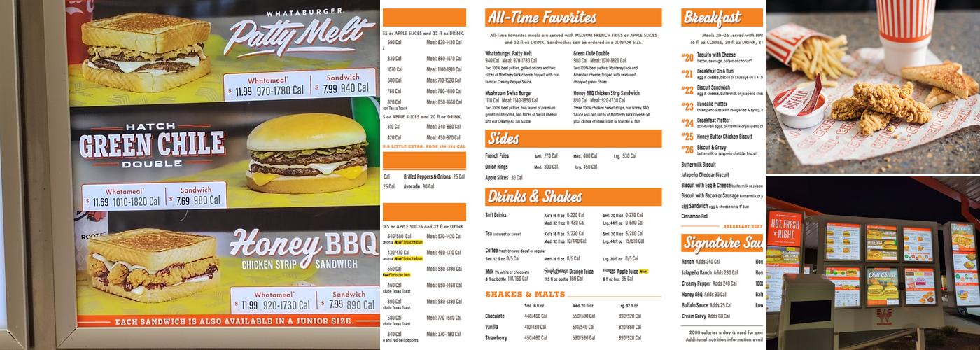 Whataburger Menu