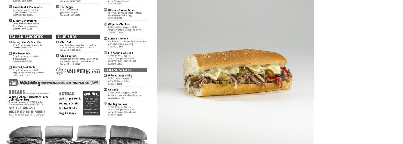 Jersey Mike's Subs Menu