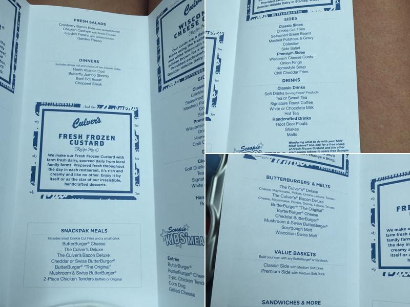 Culver’s Menu