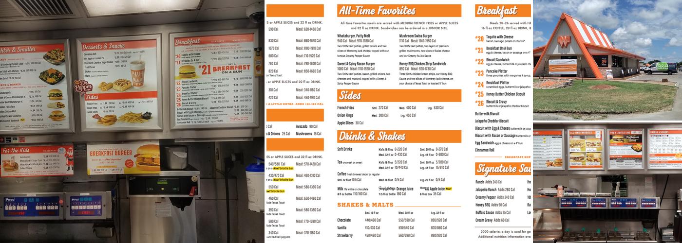 Whataburger Menu