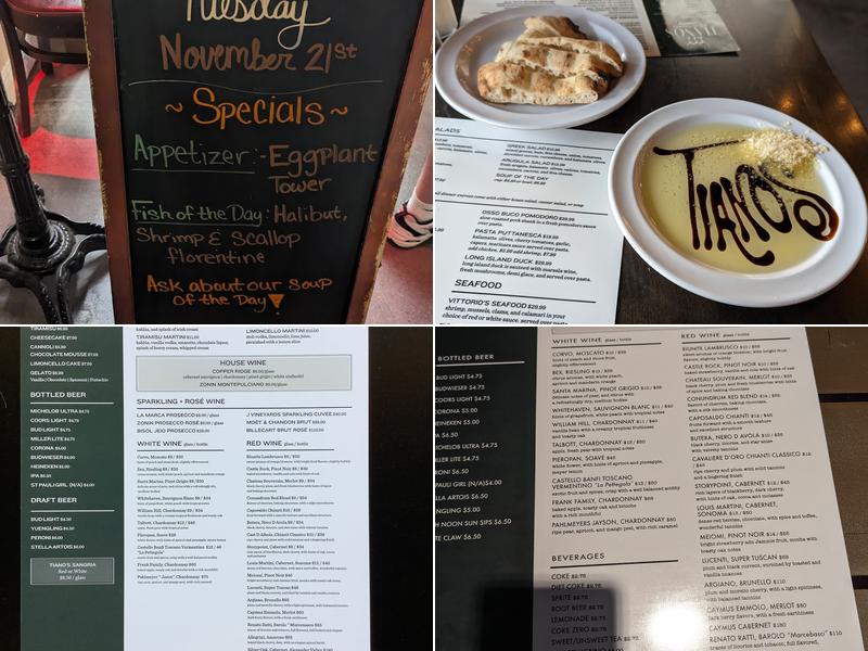 Tiano's Cucina Italiana Menu