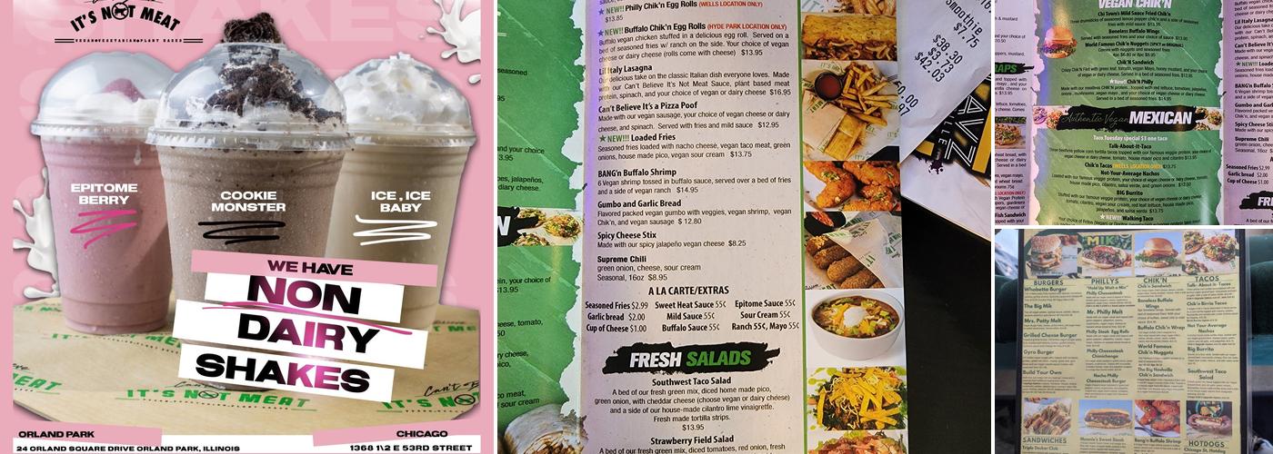 Can't Believe It's Not Meat Menu