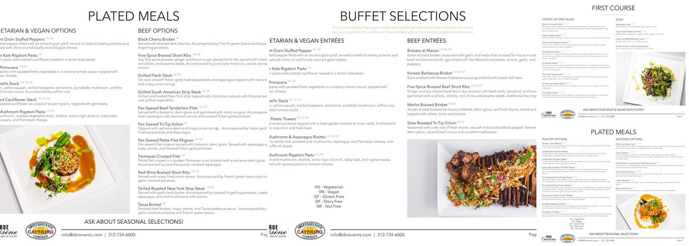 Sweet Baby Ray's Catering Menu
