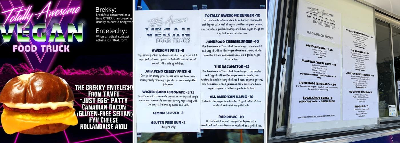 Totally Awesome Vegan Food Truck Menu
