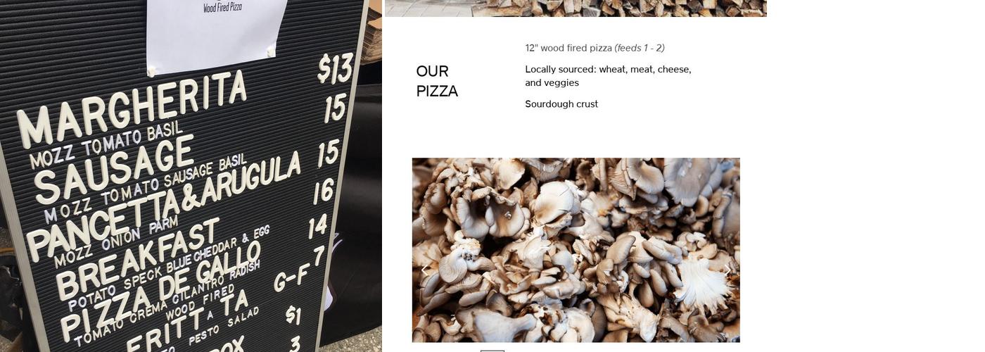 Northern Fires Pizza Menu