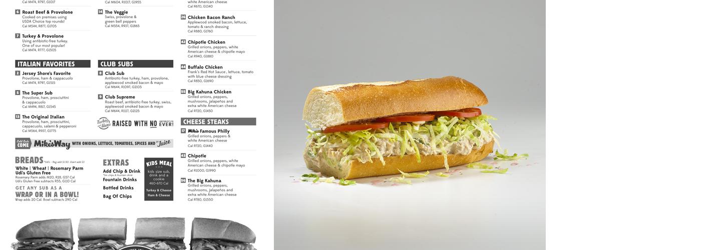 Jersey Mike's Subs Menu