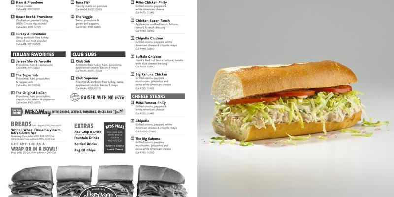 Jersey Mike's Subs Menu