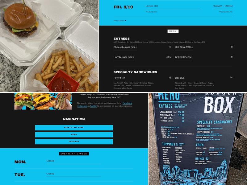 Burger Box Menu