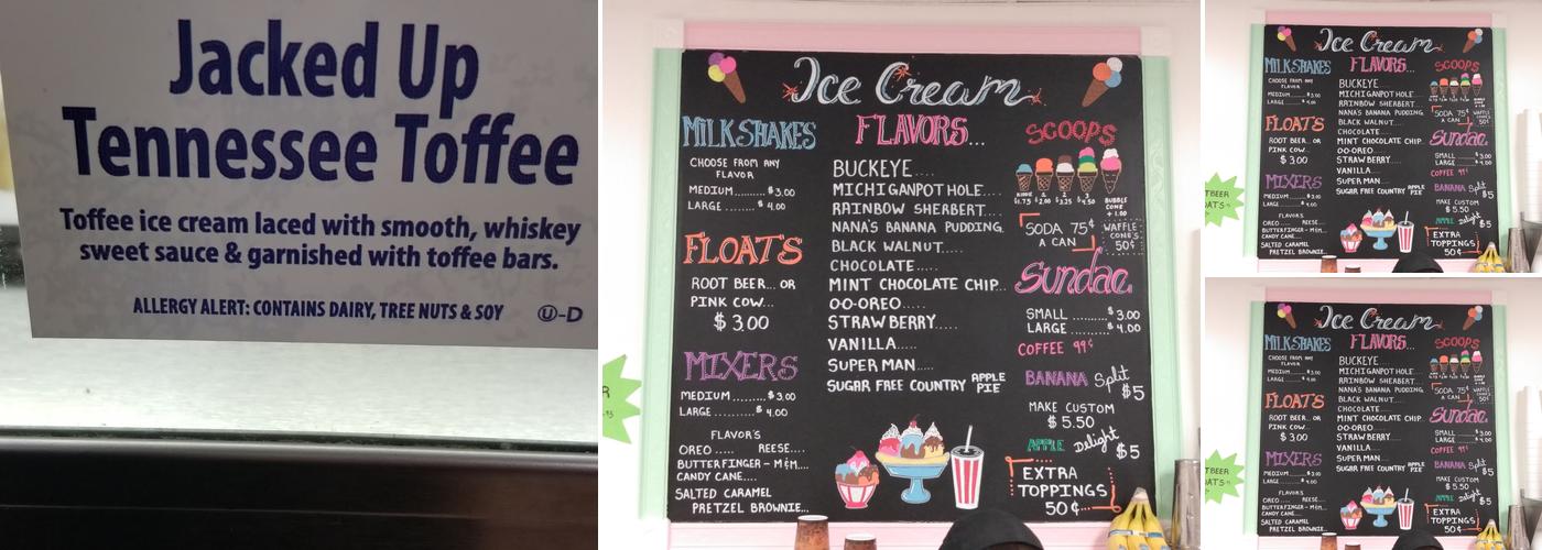 Sweets, Treats, & Tees Menu