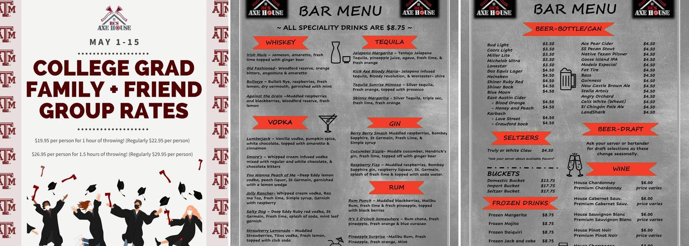 BCS Axe house Menu