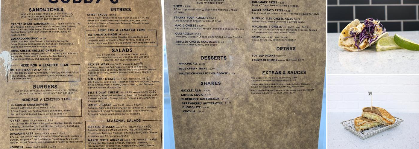 Cubby's Menu