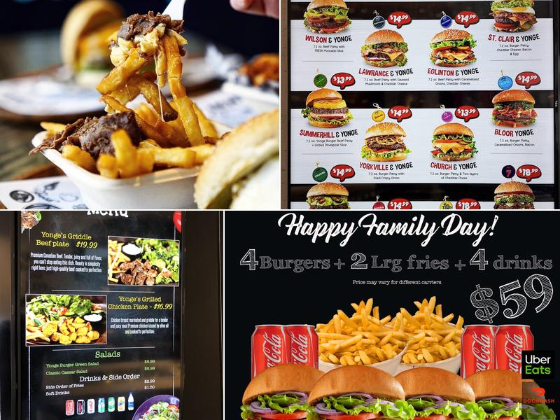 Yonge Burger Menu