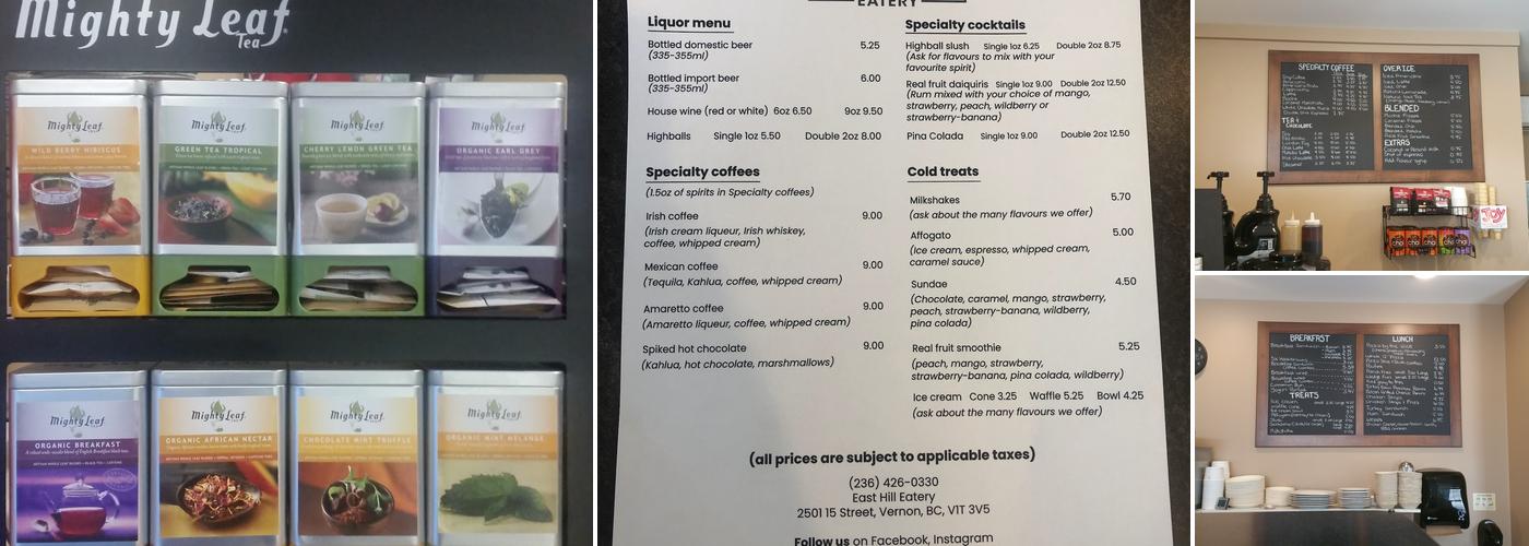 Easthill Eatery Menu