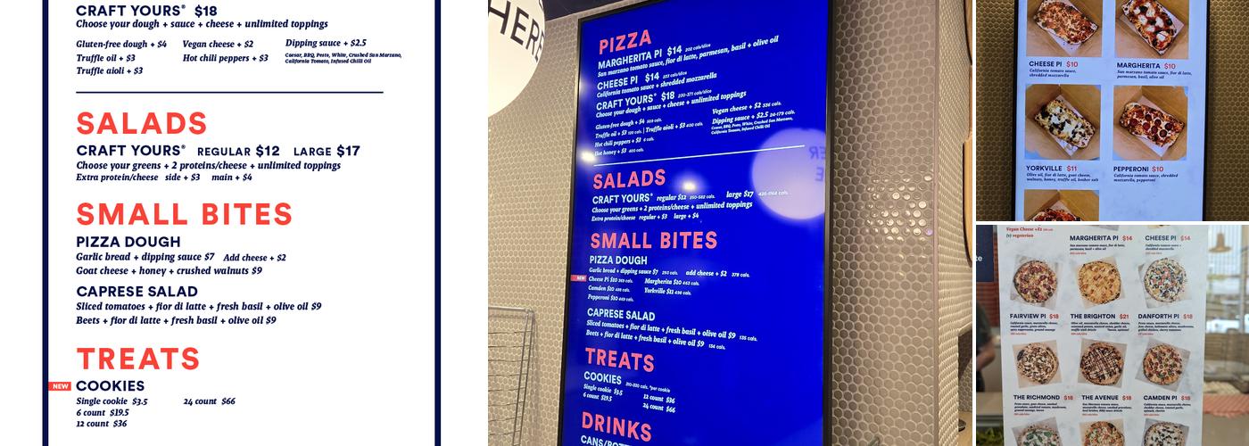 Pi Co. Pizza Bar Menu