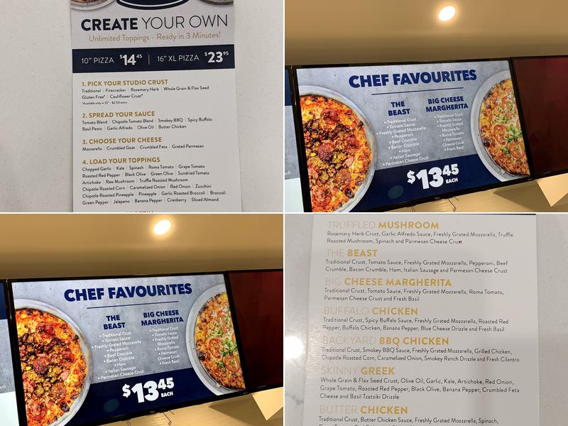 Pizza Studio Menu
