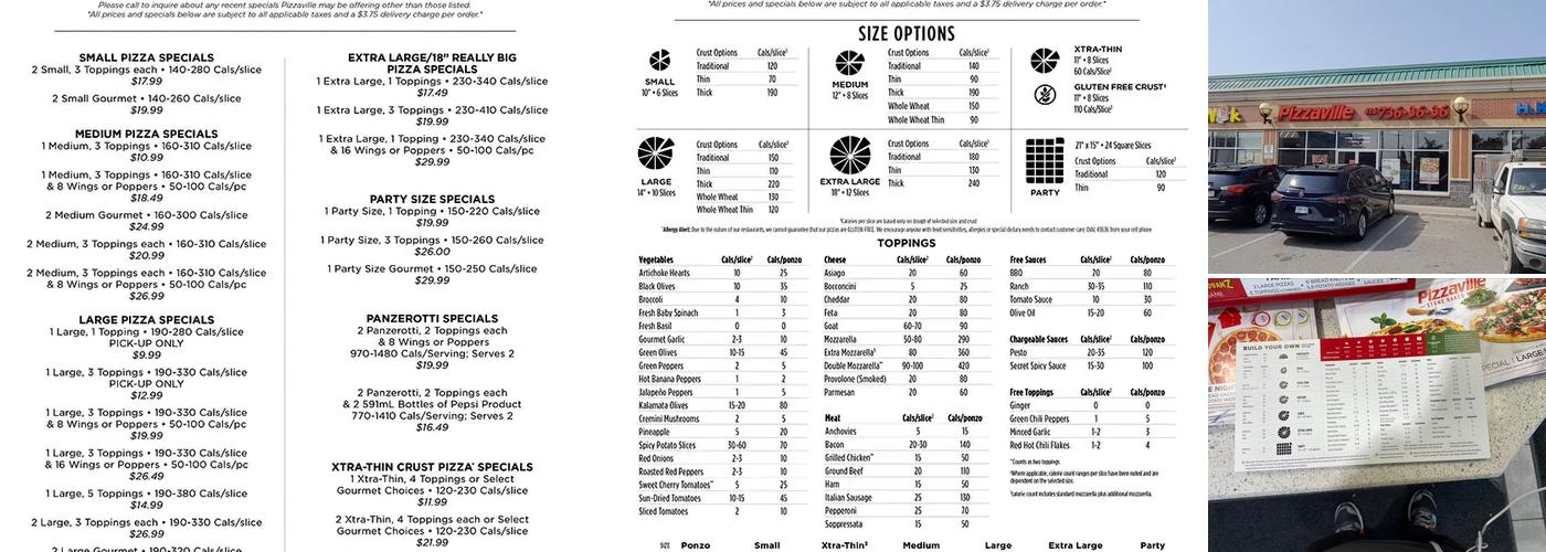Pizzaville Menu