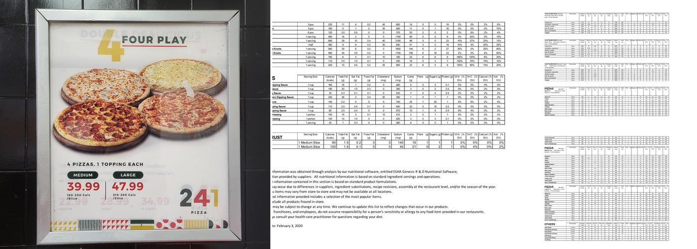 241 Pizza Menu