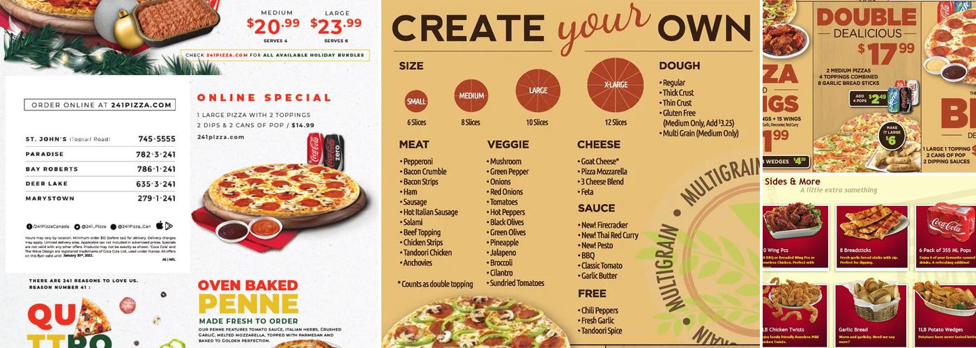 241 Pizza Menu