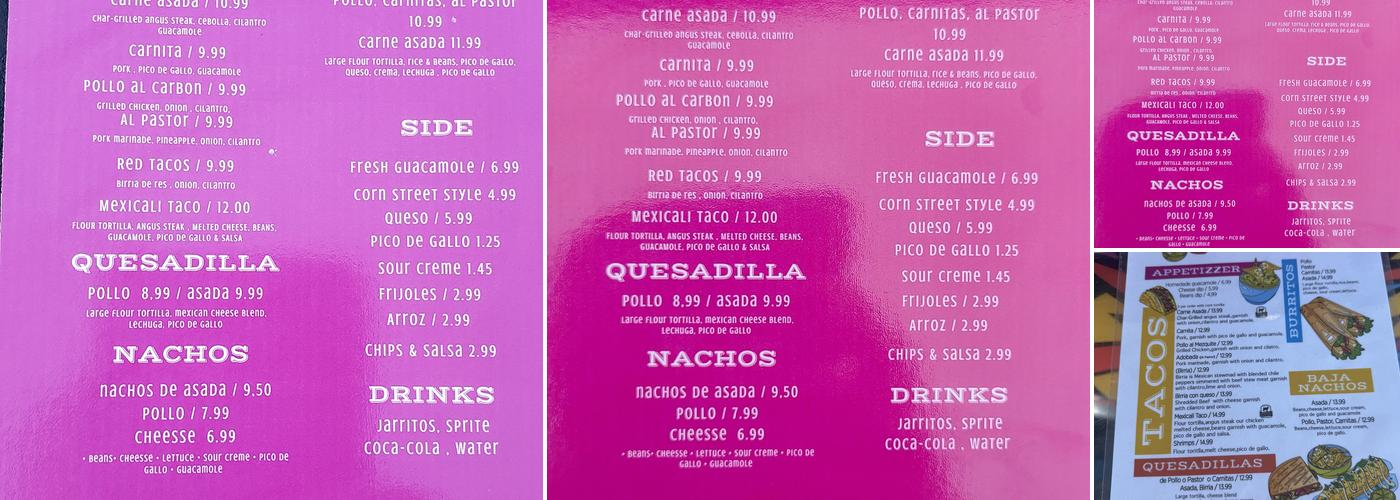 TACO BAJA REPUBLIC Menu