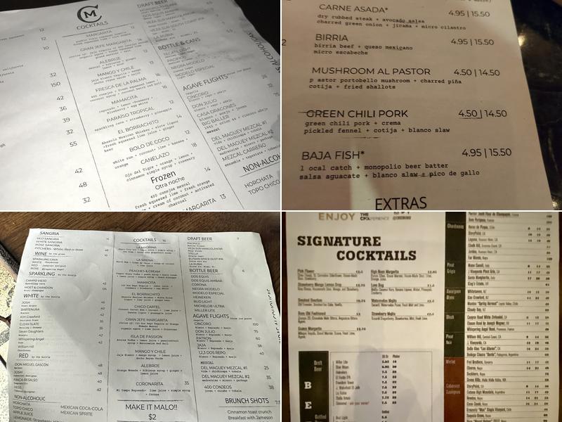 Chico Malo Miami Menu