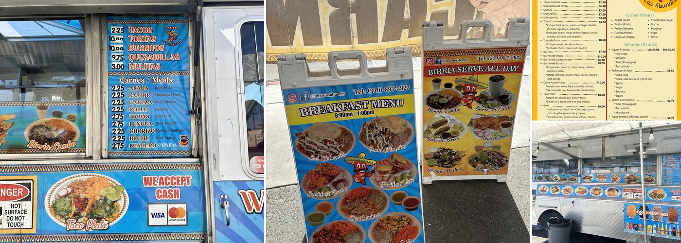 Tacos Los Abundis Menu