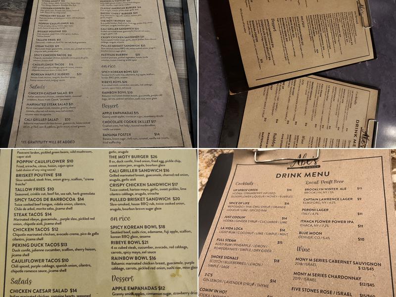 Abe's Corner Menu