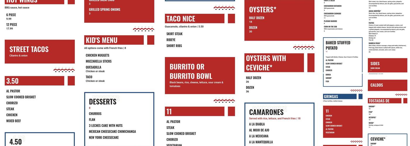 Taco Nice Menu