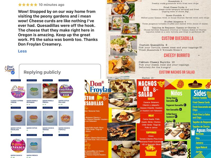 Don Froylan Creamery Menu