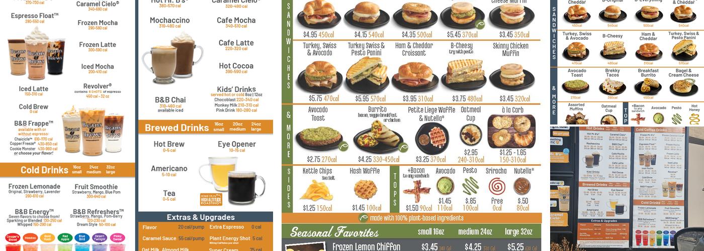Beans & Brews Coffeehouse Menu