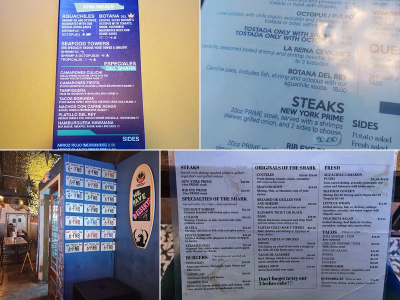 The King Shark Seafood and mexican kitchen Menu