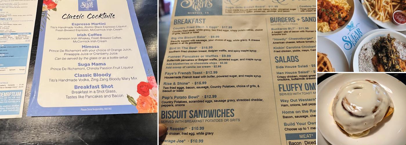 Sugar Grits Menu