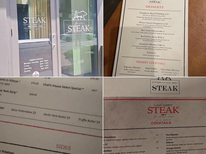LowCountry Steak Menu