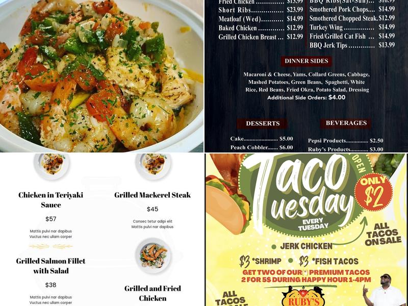 Ruby's Fish & Chicken Menu