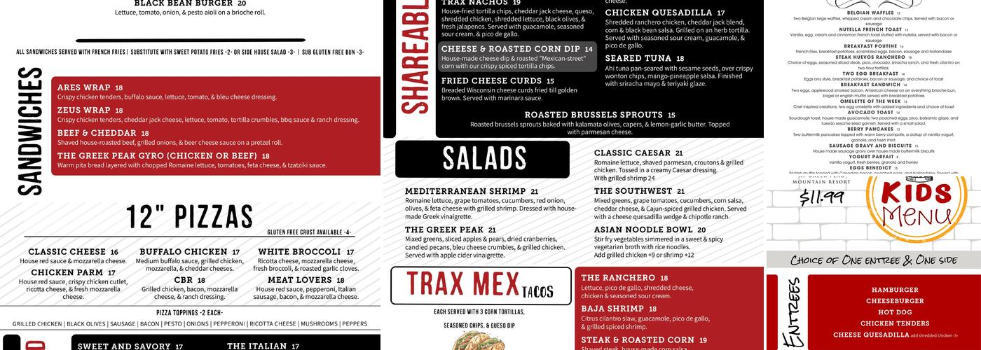 Carvers Steakhouse Menu